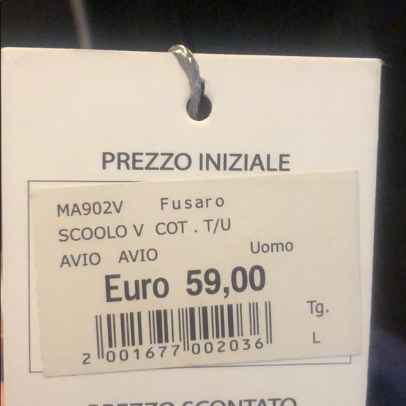 Fusaro Gold Cotton V-Neck Sweater - Picture 3 of 3